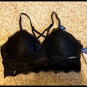 Nautica Intimates Lace Bralette size LARGE NWT